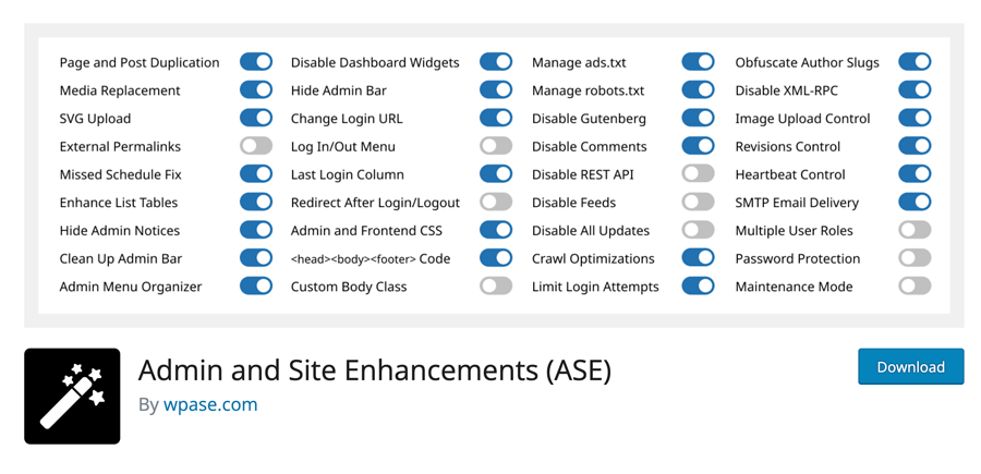 Extension WordPress Admin and Site Enhancements